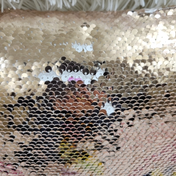 Unicorn mermaid sequin "Isabel" square pillow - Picture 5 of 6